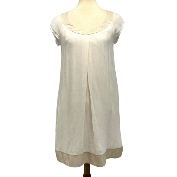 Diane Von Furstenberg Dresses & Skirts - Diane Von Furstenberg Ivory Silk Blend Crepe Scoop Neck Sleeveless Dress Size 4